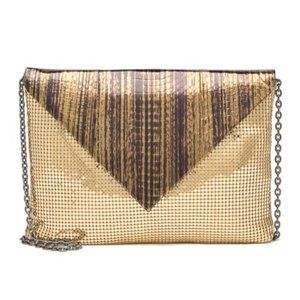 Snake Embossed Chainmail Envelope Envelope Clutch